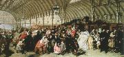 William Powell  Frith the railway station oil on canvas